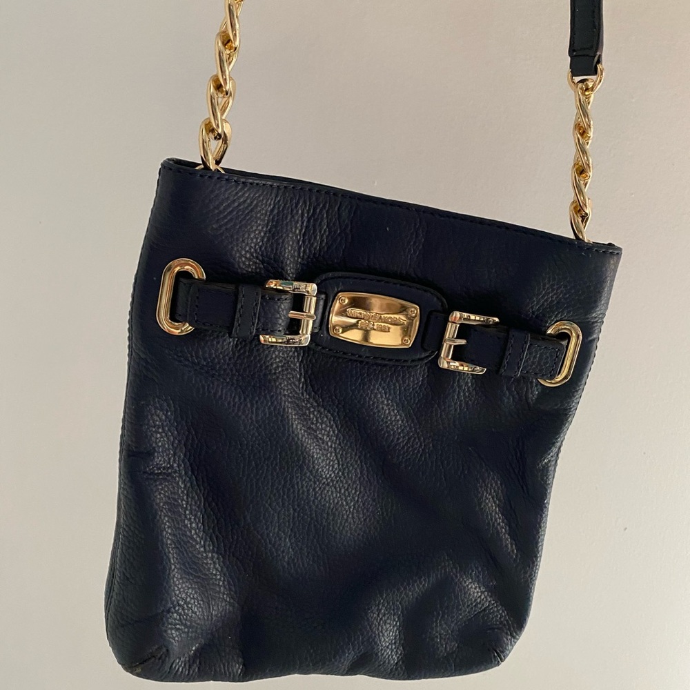 NWT Michael Kors Navy Leather Crossbody